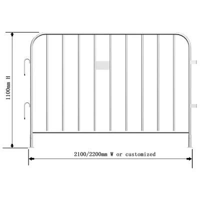 temporary crowd control barriers size