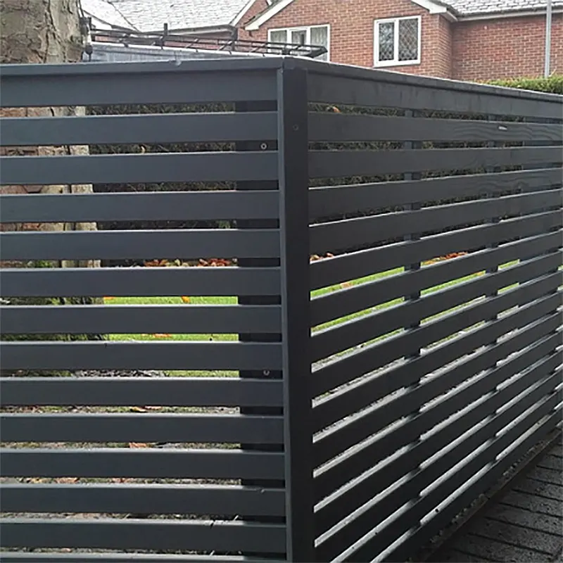 Aluminum slat fence scene