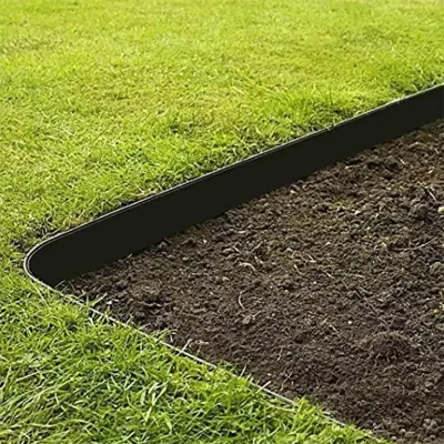 Black No-dig Landscape Edging Coil Application