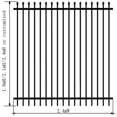 Black Powder Coated Fence Spears Detail