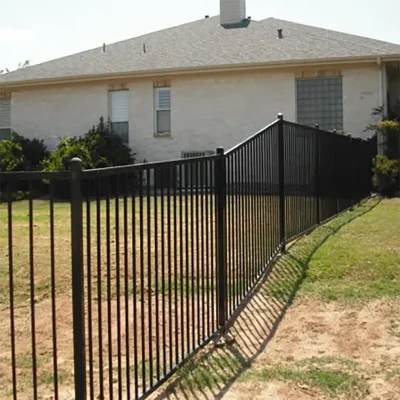 Flat Bottom 2 Rail Ornamental Aluminum Fence around House