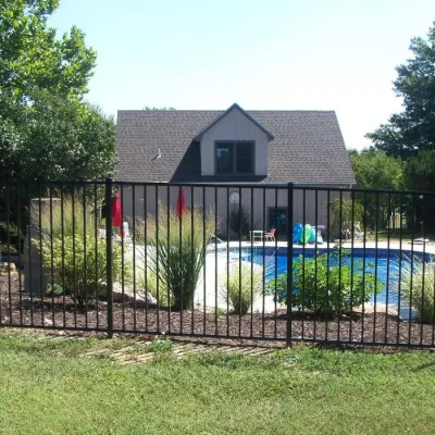 Flat Top Ornamental Iron Fence Application