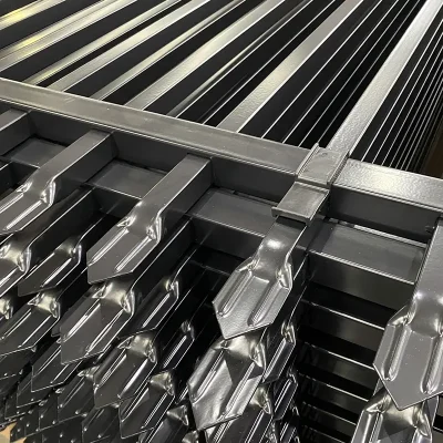 aluminum spear top fence near road