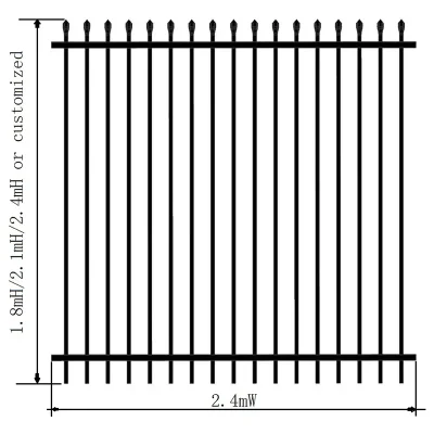 spear top aluminum fence size