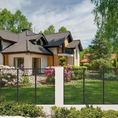 Black Powder Coated Laser Cut Privacy Panels Application