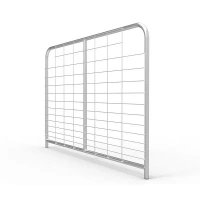 6ft I-Stay Metal Galvanized Gradient Mesh Infill Farm Gate