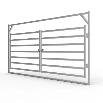 Cattle Rail Double Gates In Frame
