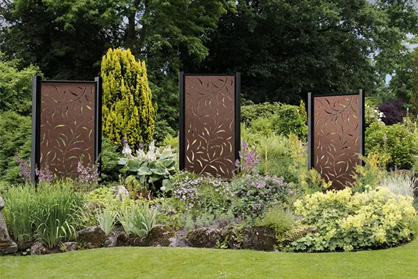 Laser Cut Garden Panels in garden