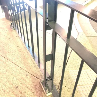 Black Metal Pedestrian Barrier Fence Application