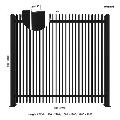Aluminum Vertical Blade Fence Panel Detail
