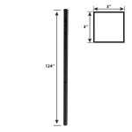 Black Aluminum Inground Post 6