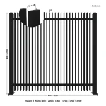Metal Vertical Blade Fence Panel detail