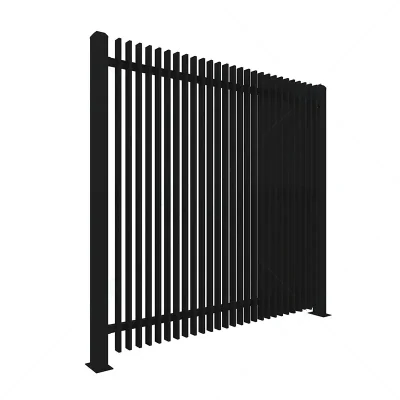 Black Aluminum Vertical Blade Fence Panels