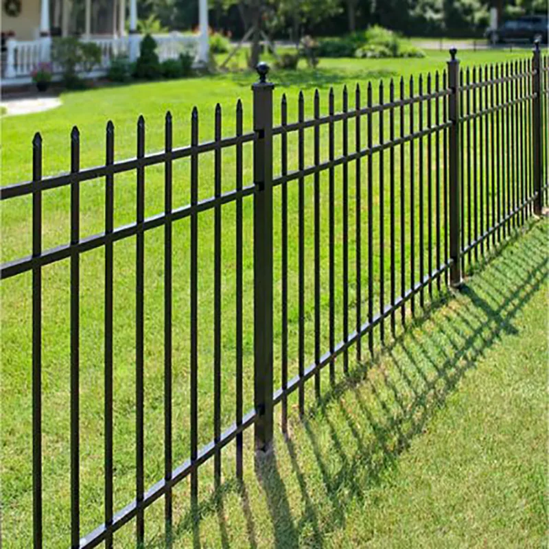rackable steel spear top fence application