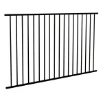 2 Rail Flat Top Steel Fence 4ft H x 8ft W