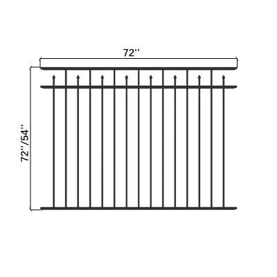 Aluminum Flat Top with Spear Fence Detail
