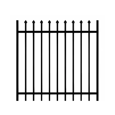 Black Powder Coated 2 Rail Steel Press Point Gate