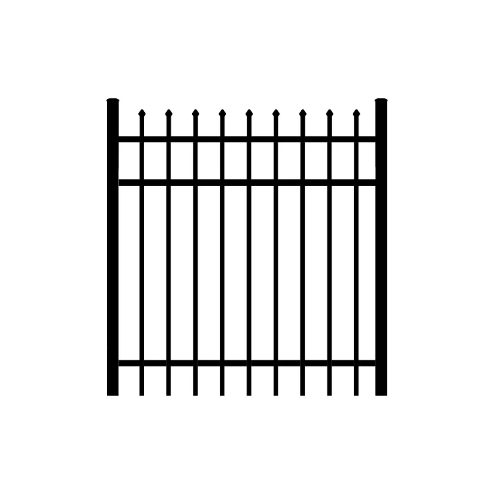 Black Powder Coated Steel Spear Top Rackable Gate