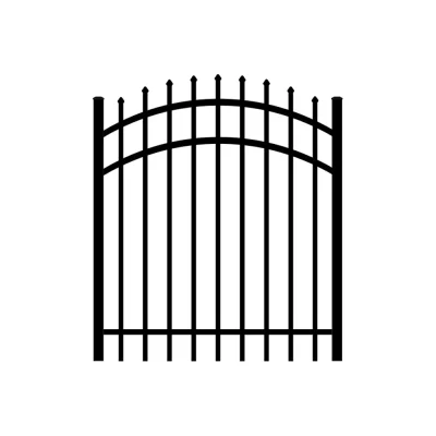 Black Powder Coated Steel Spear Top Rackable Gate