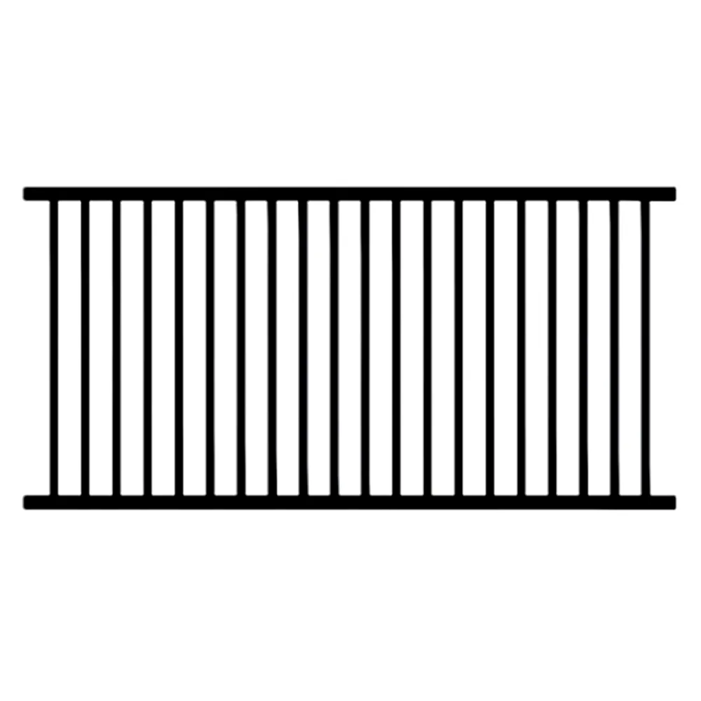 Black Powder Coated Steel Welded Commercial Flat Top Fence