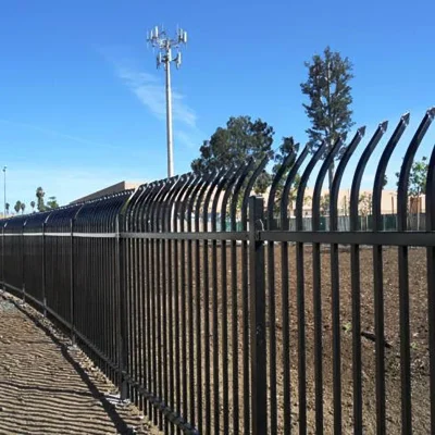 Commercial Curved Spear Top Fence near road