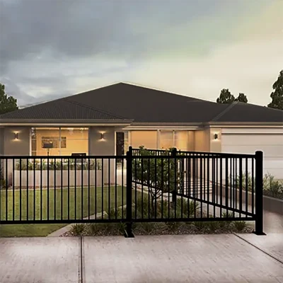 Flat Top Steel Fence around house