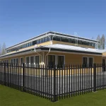 steel commercial spear top fence application