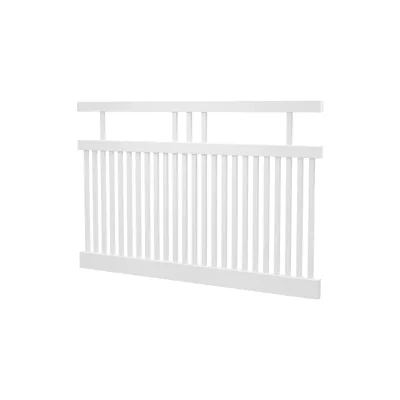 5ft Tall White 5 Top Semi Privacy Vinyl Fence PVC Panels