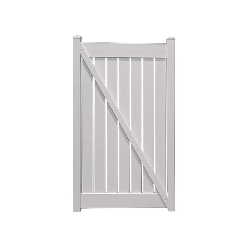 3' x 6' Semi-Privacy White Single Swing Vinyl Gate