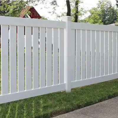 4ft White Flat Top Semi Privacy PVC Fence Application