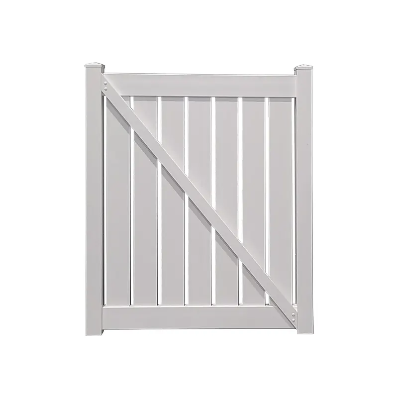 5' x 6' Semi-Privacy White Single Swing Vinyl Gate