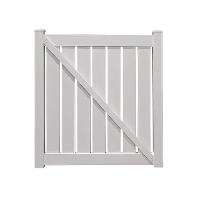 6' x 6' Semi-Privacy White Single Swing Vinyl Gate