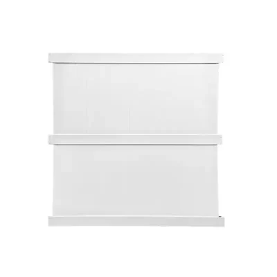 7ft Tall 3 Rails White Privacy PVC Fence Detail 1