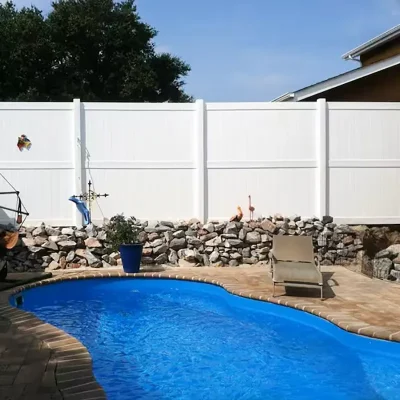 7ft Tall 3 Rails White Vinyl Privacy Fence Panels Application