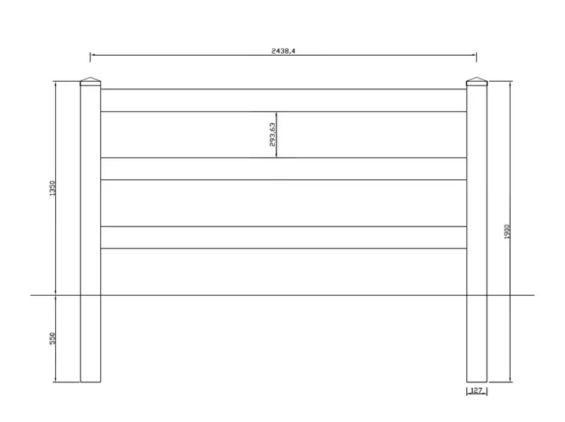 Vinyl Ranch Fence Size