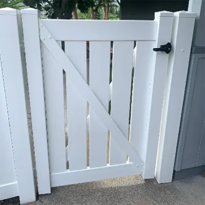 5′ x 6′ White Semi Privacy Single Vinyl Swing Gate