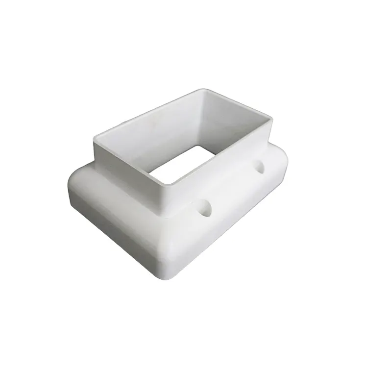 White Vinyl Fence Rail Bracket Detail