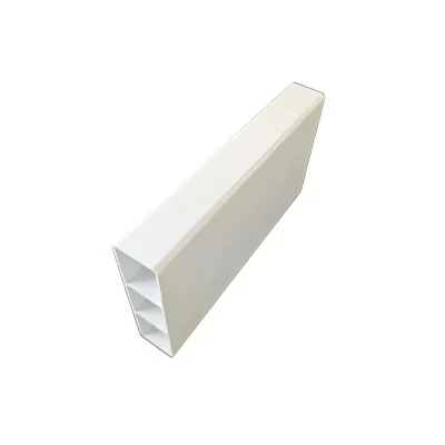 White Vinyl Fence Ribbed Rail Detail