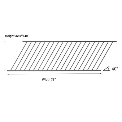 6ft Aluminum Adjustable Infill Stair Railing Size Detail