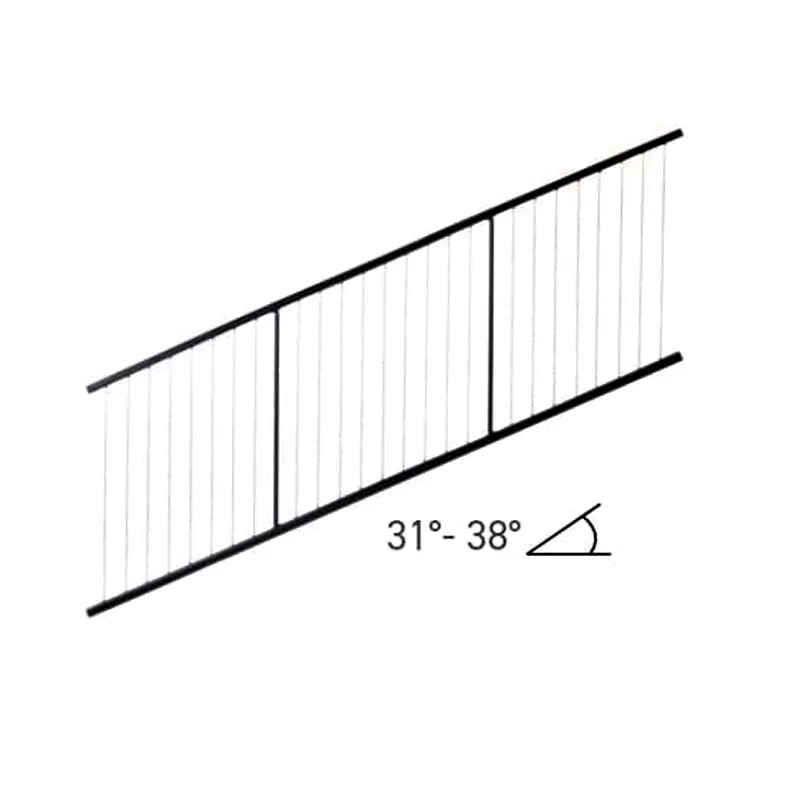 8ft Steel Vertical Adjustable Cable Infill Stair Railing