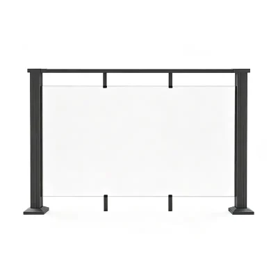 Aluminum continuous top rail glass railing