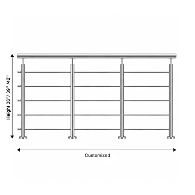 stainless steel rod railing size